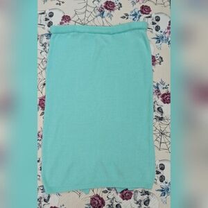 Vintage 80's Extra Touch Pastel Mint Green Knit Maxi Skirt